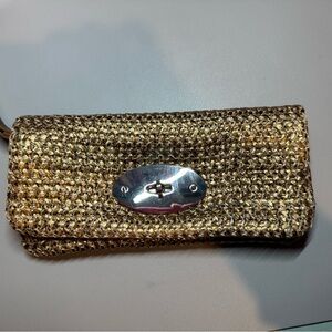 Gap woven gold/ copper clutch